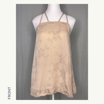 ALPHA60 Rompecabezas Estampado Seda Halter Top (Talla S) Foto 1 de 4