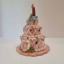 Clay works by Blue Sky, 3 Piece Ceramic Summer Birthday Cake