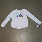 NWT Adidas Long Sleeve Scoop Neck White Graphic T-Shirt Girl's Size XL