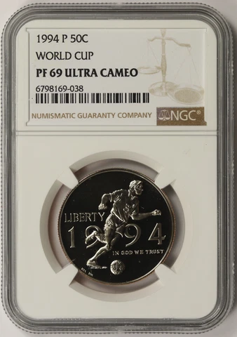 1994-P World Cup Modern Commemorative Half 50C Proof PF 69 Ultra Cameo NGC Cover