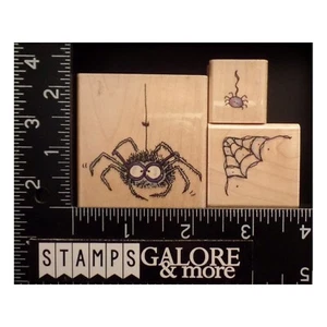 Penny Black Rubber Stamps HALLOWEEN CORNER WEB LG SCARY SPIDER SM SPIDEY #1959 - Picture 1 of 2