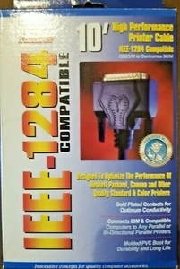 PC CONCEPTS 10' PRINTER CABLE IEEE-1284 COMPLIANT ** NEW** - Picture 1 of 2