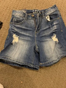 Delia's LIV Women's Denim Distressed Jean Shorts Size 00 - Picture 1 of 4