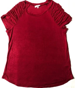 Persaya Women Red Short Sleeve T Shirt Size 1X - Picture 1 of 7
