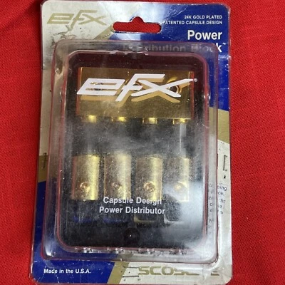 SCOSCHE EFX 24k plated pdf4 4-8g FUSE DISTRIBUTION AMPLIFIER BLOCK CAR AUDIO NEW - Image 1 of 4