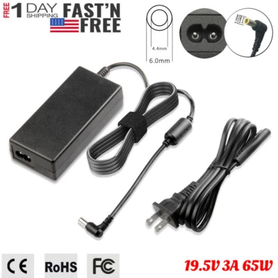 FOR SONY VAIO 19.5V 3A Power Supply Cord Laptop AC Adapter Charger Universal - Image 1 of 4