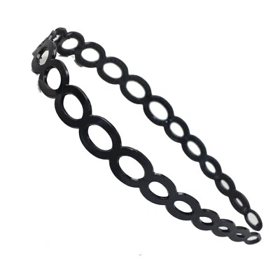 8 Diadema Alicia Aro Círculo Hueco Pequeño Plástico Negro 15mm Envío Gratis - Imagen 1 de 4