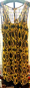 Princess Vera Wang V-Neck Sleeveless Dress Sheer Mustard Lined Women's Size XL - Picture 1 of 11