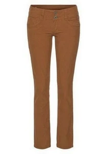 Pantalones de mujer Pepe Jeans Gen elásticos look con cordón marrón rectos ajustados L30 - Imagen 1 de 1