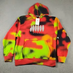 Jordan Sweater Mens Size Medium Red Yellow Tie Dye Pullover Hoodie Sweatshirt - Picture 1 of 10
