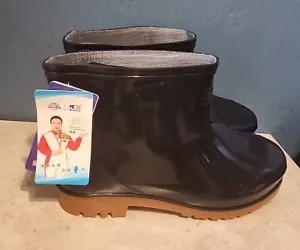 Men's Versatile Ankle Short Rain Boots Waterproof Non-Slip Rubber New Work Shoes - Picture 1 of 5