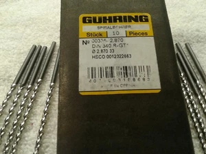 Guhring Spiralbohrer 336 Series 2.870MM HSCO Drill Bits ( pkg of 10) - Picture 1 of 2