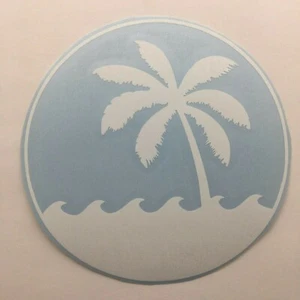 Ocean Palm Tree Logo Die Cut Vinyl Sticker High Quality Reef Beach Fish Sunset - Picture 1 of 3
