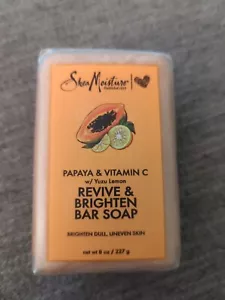 SHEA MOISTURE 8oz BAR PAPAYA & VITAMIN C W/ YUZU LEMON REVIVE & BRIGHTEN DULL - Picture 1 of 2