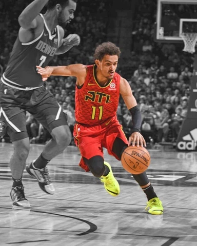Atlanta Hawks TRAE YOUNG Glossy 8x10 Photo Spotlight Basketball Print Poster Cover