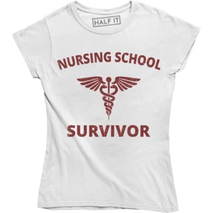 T-Shirt Nurse Funny Gift Tee Nursing School Survivor Medical Graduation Shirt - Picture 1 of 4