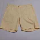 Talbots The Weekend Chino Shorts Womens Size 8 Yellow Cotton Stretch 4 Pockets