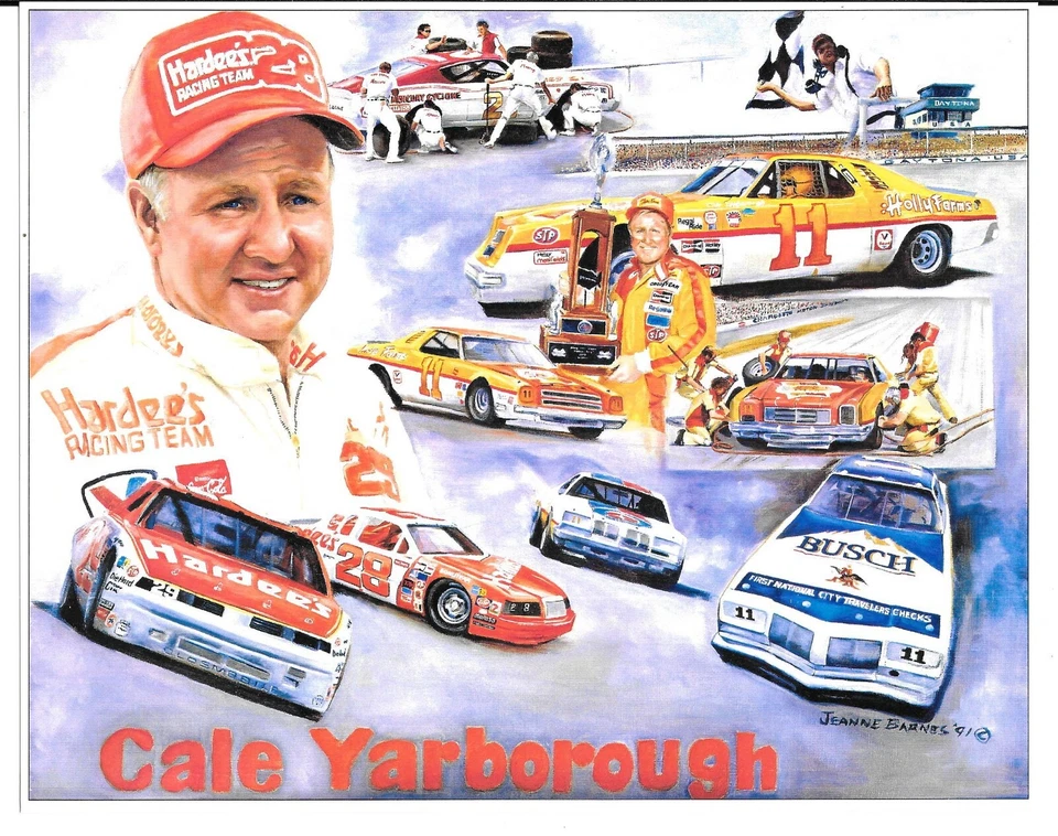 CARTÃO POSTAL VINTAGE CALE YARBOROUGH / IMPRESSÃO NASCAR #11 - Imagem 1 de 1