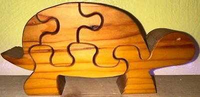 Vintage 3D WOOD TORTOISE/ TURTLE PUZZLE Brain Teaser Animal FIGURINE MODEL — 第 1/4 张图片