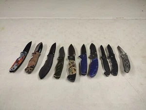 Lot Of 10 Contemporary Folding Pocket Knives Winchester Buck Old Timer Wartech - Picture 1 of 12