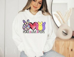 NEW! Peace Love Peeps Bunnies Love Easter Holiday T-shirts Sweatshirts S-3XL