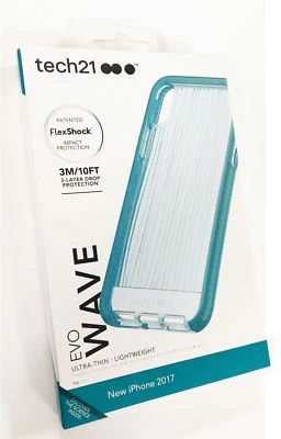 GENUINE TECH21 EVO WAVE THIN CASE IMPACT COVER FOR IPHONE X / XS - TEAL - Image 1 of 4