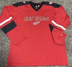VTG 90’s Nike NHL Detroit Red Wings L/S Jersey Style Shirt Size Youth XL - Picture 1 of 3