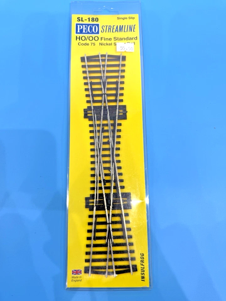 PECO STREAMLINE 'OO' SL-180 CODE 75 NICKEL SILVER INSULFROG SINGLE SLIP NEW ! - Image 1 of 1