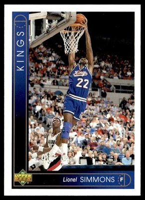 1993-94 Upper Deck Lionel Simmons Sacramento Kings #99 - Image 1 of 2