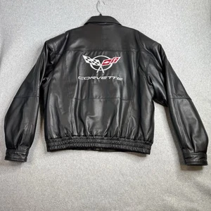 Corvette C5 Lederjacke Herren XL Schwarz Bomber GM Lizenziert Madhouse Marketing - Bild 1 von 15