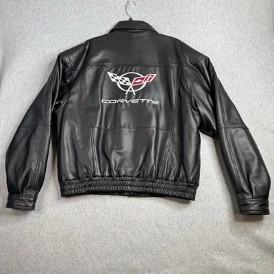 Corvette C5 Leather Jacket Men’s XL Black Bomber GM Licensed Madhouse Marketing - Image 1 of 4
