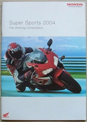 HONDA SUPER SPORTS MOTORCYCLES Sales Brochure 2004 CBR1000RR VTR1000 SP-2 CBR125 - Image 1 of 4