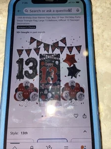 13th birthday decorations for boys girls red black happy 13th birthday - Picture 1 of 8