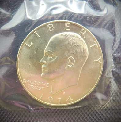 1974 S IKE Eisenhower 40% Silver Dollar US Coin Blue Ike - Uncirculated! - Image 1 of 4