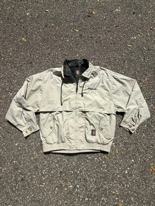 Vintage Snap-on Racing Windbreaker Jacket Beige XL Embroidered Logo 90s - Picture 1 of 9