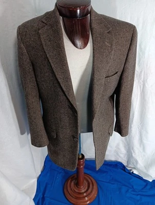 Chaqueta Blazer Chereskin Para Hombres 40R Marrón Arenque Hueso Camello Mezcla Foto 1 de 4