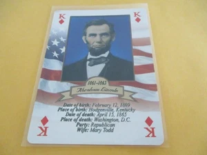 ABRAHAM LINCOLN 2007 SINGLE SWAP PLAYING CARD FREE SHIPPING KING OF DIAMONDS - Picture 1 of 2