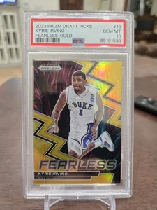 2023 Panini Prizm Draft Picks Kyrie Irving Fearless Gold 02/10 PSA 10 Gem Mint - Picture 1 of 2
