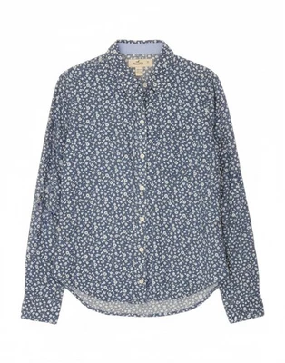 Camisa para mujer HOLLISTER UK 6 XS azul floral algodón AP03 Foto 1 de 4