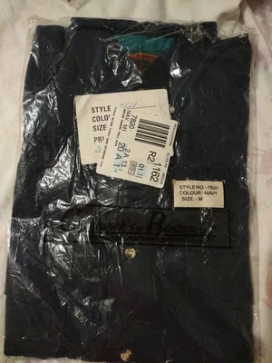 Brand New Men's Casual Navy Blue Shirt 100% Cotton - Image 1 of 4