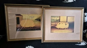 Two M.R.Wiscombe Framed Pig Prints Middle White Sow And Gloucester Old Spot - Picture 1 of 6