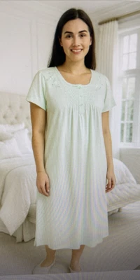 Camisón Heavenly Bodies Miss Elaine Vintage XL Como Nuevo Algodón Franela Encaje Nuevo con Etiquetas Foto 1 de 4