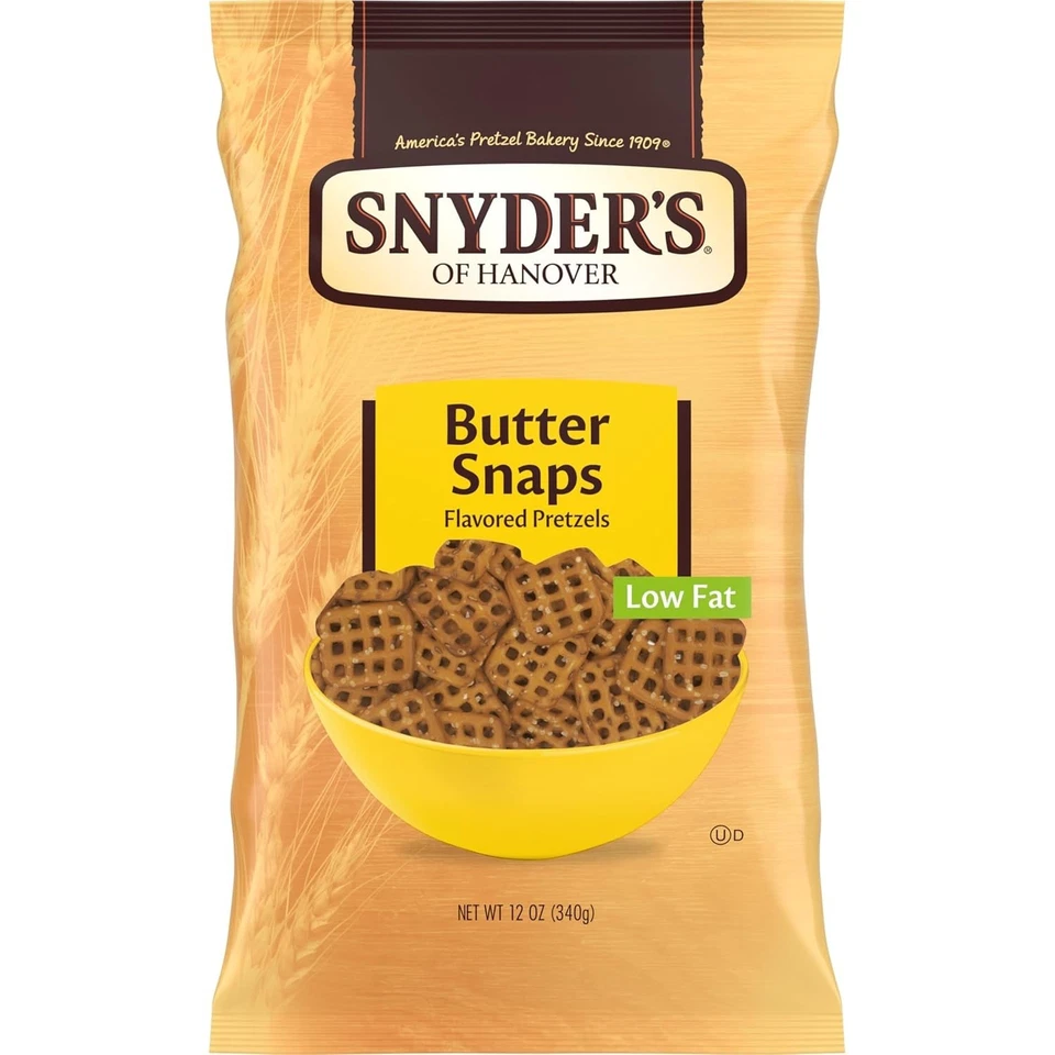 2 X 12oz Snyder's of Hanover Butter Snaps Pretzels