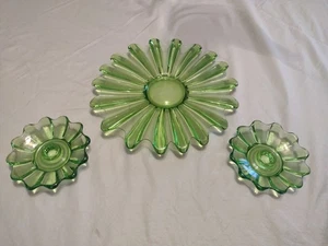 VINTAGE FEDERAL GLAS HIMMLISCHES RAMPENLICHT 11" Teller & KERZENHALTER McM - Bild 1 von 10