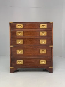 Vintage Mahogany Campaign Chest Georgian Reproduction Harrods Brass EB10133 MWOO - Picture 1 of 21