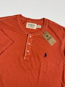 Polo Denim & Supply Ralph Lauren Men's Size XL Orange Short Sleeve Henley NEW - Picture 1 of 8