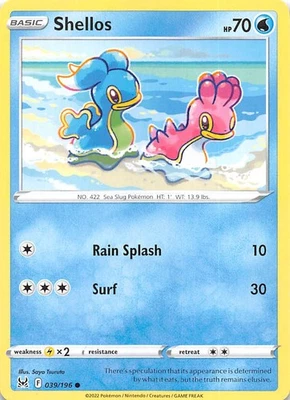 Shellos 039/196 SWSH11: Lost Origin Pokemon 002721 - Image 1 of 2