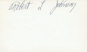Robert L Johnson 1933 A's (Dec. 1982) Signed Autograph 3x5 Index Card w/ JSA COA - Picture 1 of 2