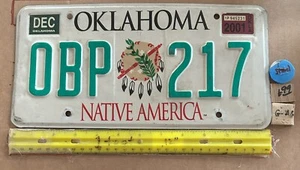 * Nummernschild, Oklahoma, Indianer, OBP 217 - Bild 1 von 2
