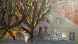 VINTAGE EXPRESSIONIST OIL PAINTING LANDSCAPE HOUSE SIGNED - Picture 1 of 12